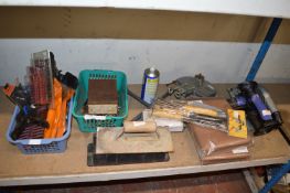 Mixed of Lot Including Drill Bits, Garden Tools, New Power Circular Saw (no battery), etc.
