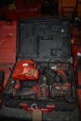 *Milwaukee Cordless Combi Drill and Impact Driver, Charger, Batteries and Case