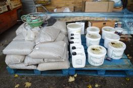 Pallet of ~20 Bags of Pea Gravel and 5x Resin Bound Pro Part B and 6x Resin Bound Pro Part A