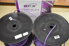 Three Part Spools of Cat 6 UTP LSCH Purple Cable 23 AWG Copper