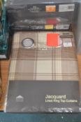 *Jacquard Lined Ring Top Curtains 42” width 72” drop