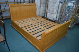 *Light Oak Double Bed Frame 4'6" wide