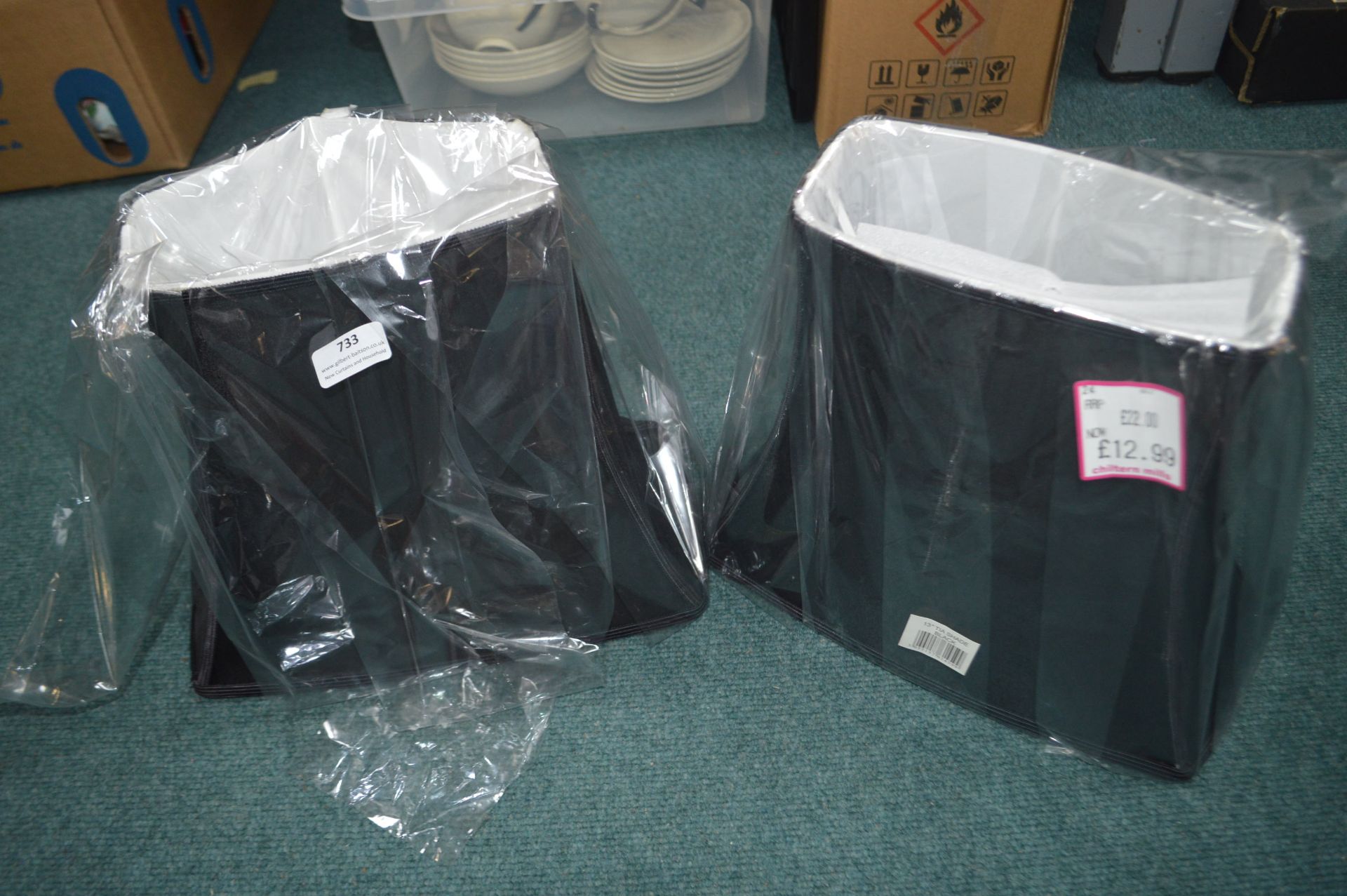*Two 13" Black Lampshades