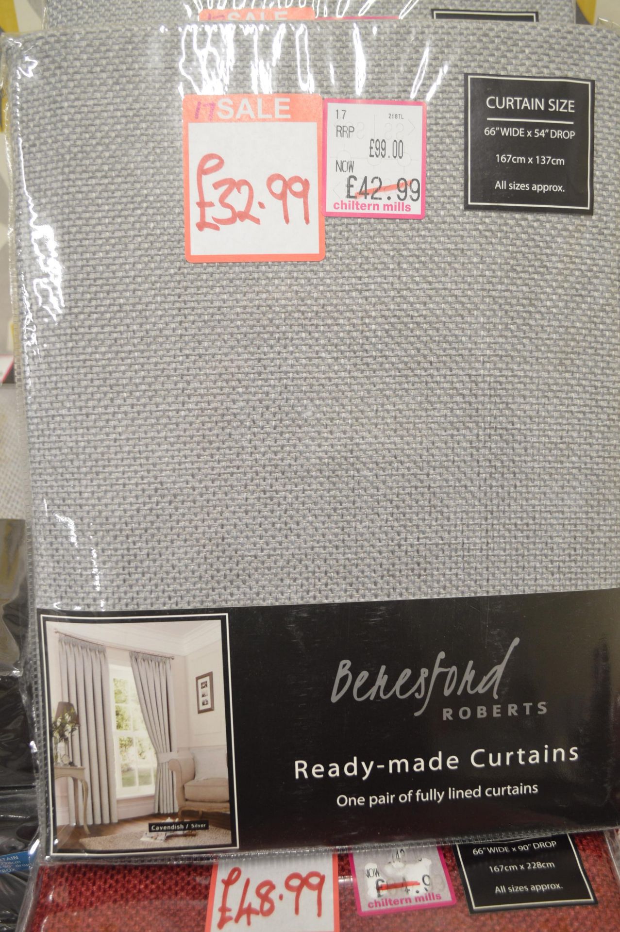 *Beresford Lined Pencil Pleat Curtains 66” width 54” drop