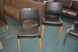 *Four Wood & Plastic Stackable Chairs