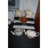 Five Vintage Teapots