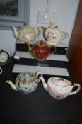Five Vintage Teapots