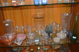 Assorted Glassware, Vases, Dishes, etc.