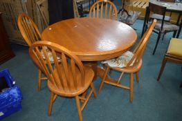 Circular Dining Table with Four Bentwood Spindleba