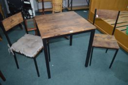 Small Square Metal Framed Table with Two matching