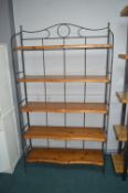 *Metal Framed Shelf Display Unit with Five Pine Sh