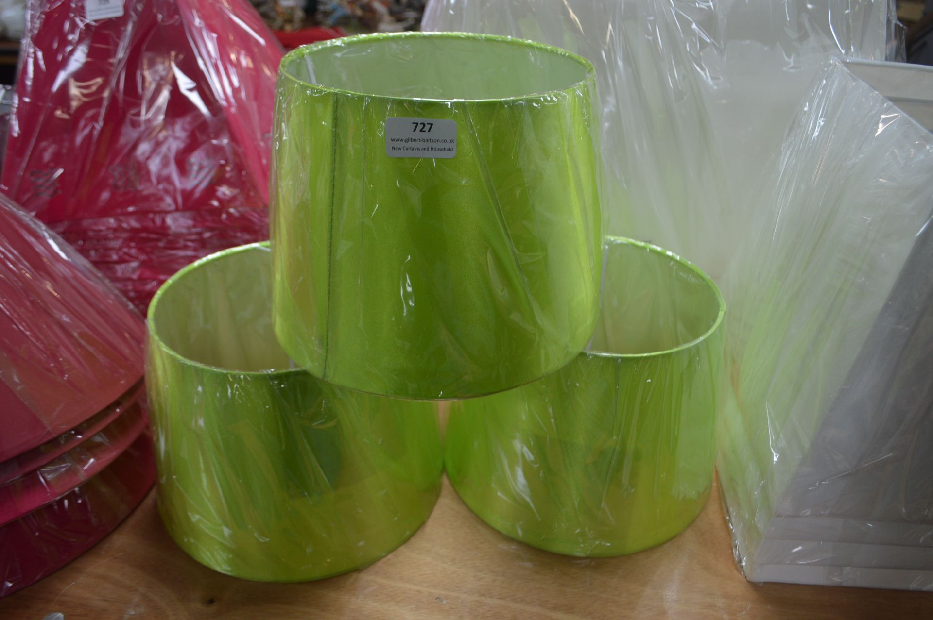 *Three 10" Neon Green Lampshades