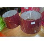 *Two 12" Burgundy Lampshades