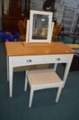 Dressing Table with Mirror and Stool (matching lot