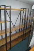 *Metal Framed Shelf Unit with Four Wood & Acrylic