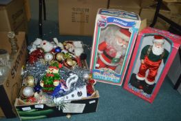 Christmas Decoration Including Two Musical Santas