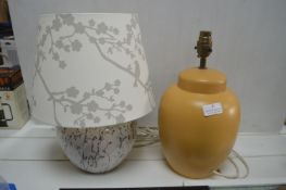 Two Table Lamps (one with shade)