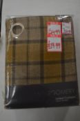 *Montgomery Lined Eyelet Brae Mustard Curtains 90” x 54” drop