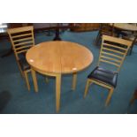 Folding Circular Dining Table and Two Chairs