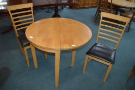 Folding Circular Dining Table and Two Chairs