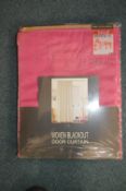 *Single Woven Blackout Heated Door Curtain in Pink 66” x 84” drop