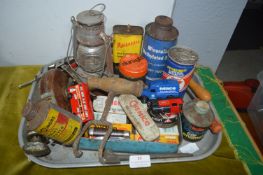 Vintage Tins, Oil Cans, Spark Plugs, etc.