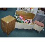 Three Wicker Laundry Baskets and Ottomans Containi