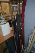 Assorted Fishing Rods Including Vintage Split Cane