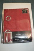 *Home Living Lined Eyelet Curtains in Red 90” x 90” drop