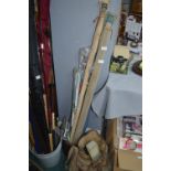 Vintage Fishing Rods etc. plus Tackle Bag and Cont