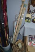 Vintage Fishing Rods etc. plus Tackle Bag and Cont