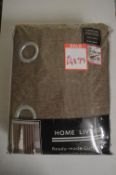 *Home Living Taupe Lined Eyelet Curtains 66” x 90” drop