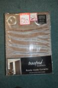 *Savoy Mink Lined Eyelet Curtains 90" x 72" drop