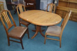 Nathan Retro Oval Extending Dining Table with Four