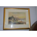 Original Watercolour by A. Lewis "Evening Sunset O