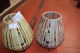 *Two Solar Powered Rattan Candle Lantern Lights
