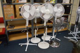 *Five White and One Silver Pedestal Fans