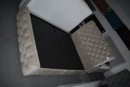 *Light Brown Velour Double Bed with Headboard