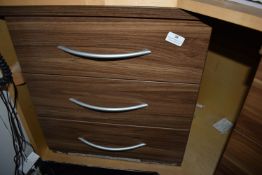 *Walnut Three Drawer Cabinet 18.5”x17” x 21” tall