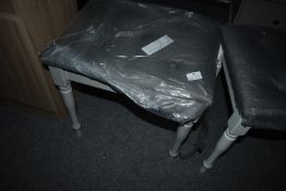 *Regal Savoy Stool with Upholstered Top and Grey Painted Frame