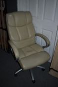 *Tan Leather Effect Swivel Office Chairs