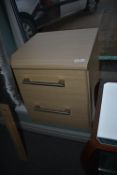 *Beech Effect Two Drawer Bedside Cabinet 15.5”x16.5” x 17.5” tall
