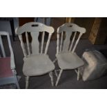 *Pair of Painted Pine Chairs