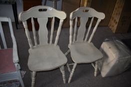 *Pair of Painted Pine Chairs