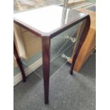 *Mahogany Effect Bedside Cabinet with Mirrored Sides, Top and Fronts 15”x17.5” x 26” tall