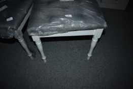 *Regal Savoy Stool with Upholstered Top and White Painted Frame