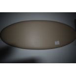 *Beige Faux Leather Oval Headboard