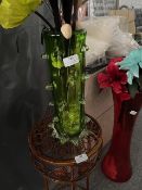 *Large Green Vase ~30” with Artificial Flowers