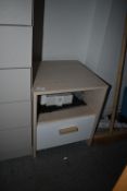 *Beech Effect Bedside Cabinet with Drawer and Shelf 16”x15.5” x 19” tall