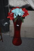 *Large Red Vase 34” tall x 9”